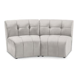 Limitless Cream Modular Velvet Loveseat from Meridian - Luna Furniture