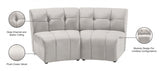 Limitless Cream Modular Velvet Loveseat from Meridian - Luna Furniture