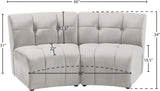 Limitless Cream Modular Velvet Loveseat from Meridian - Luna Furniture