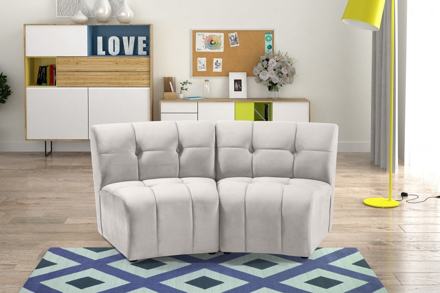 Limitless Cream Modular Velvet Loveseat from Meridian - Luna Furniture