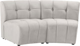 Limitless Cream Modular Velvet Loveseat from Meridian - Luna Furniture