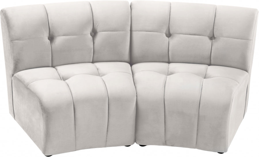 Limitless Cream Modular Velvet Loveseat from Meridian - Luna Furniture