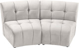 Limitless Cream Modular Velvet Loveseat from Meridian - Luna Furniture