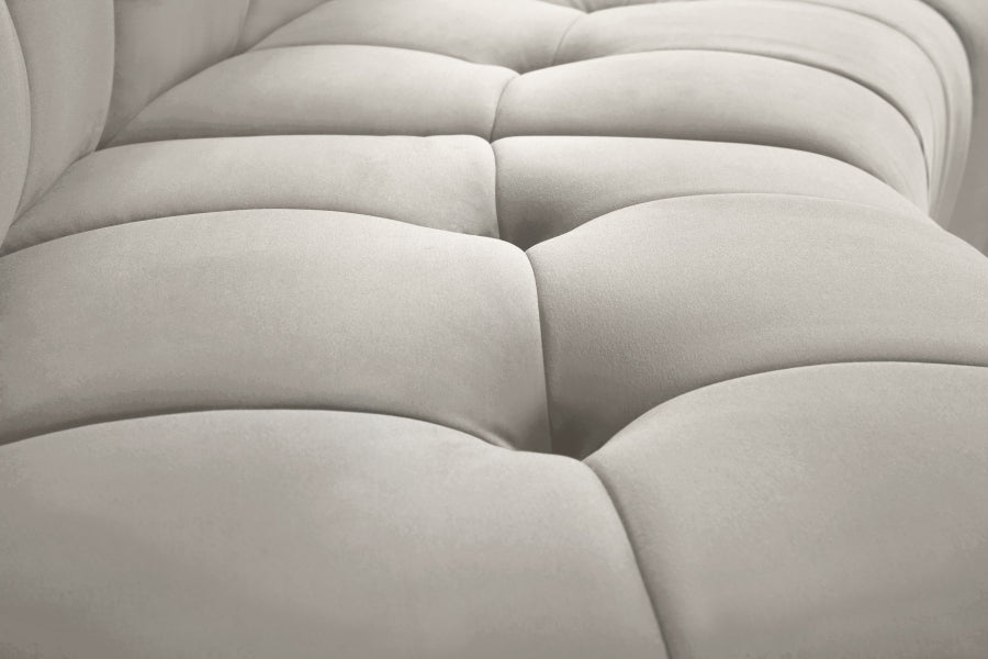 Limitless Cream Modular Velvet Loveseat from Meridian - Luna Furniture