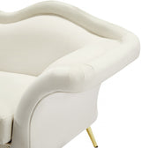 Lips Cream Velvet Chair from Meridian - Luna Furniture