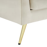 Lips Cream Velvet Chair from Meridian - Luna Furniture