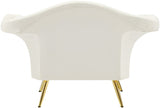 Lips Cream Velvet Chair from Meridian - Luna Furniture