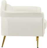 Lips Cream Velvet Chair from Meridian - Luna Furniture