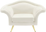 Lips Cream Velvet Chair from Meridian - Luna Furniture