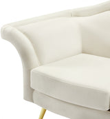 Lips Cream Velvet Chair from Meridian - Luna Furniture