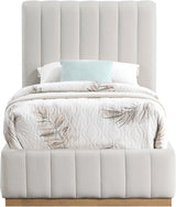 Lucia Cream Lucia Linen Textured Fabric Twin Bed from Meridian - Luna Furniture