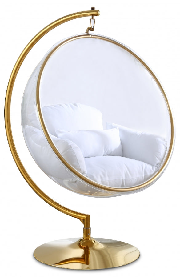 Luna Cream Acrylic Swing Bubble Accent Chair from Meridian - Luna Furniture