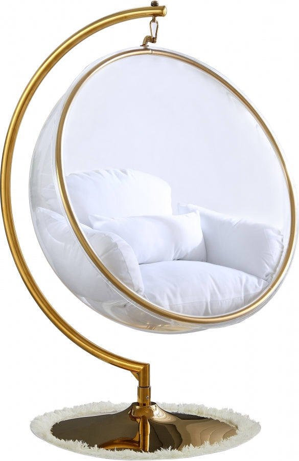 Luna Cream Acrylic Swing Bubble Accent Chair from Meridian - Luna Furniture