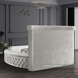 Luxus Cream Velvet Full Bed from Meridian - Luna Furniture