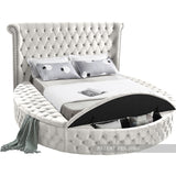 Luxus Cream Velvet Full Bed from Meridian - Luna Furniture