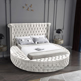 Luxus Cream Velvet Full Bed from Meridian - Luna Furniture