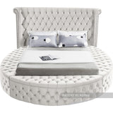 Luxus Cream Velvet Full Bed from Meridian - Luna Furniture