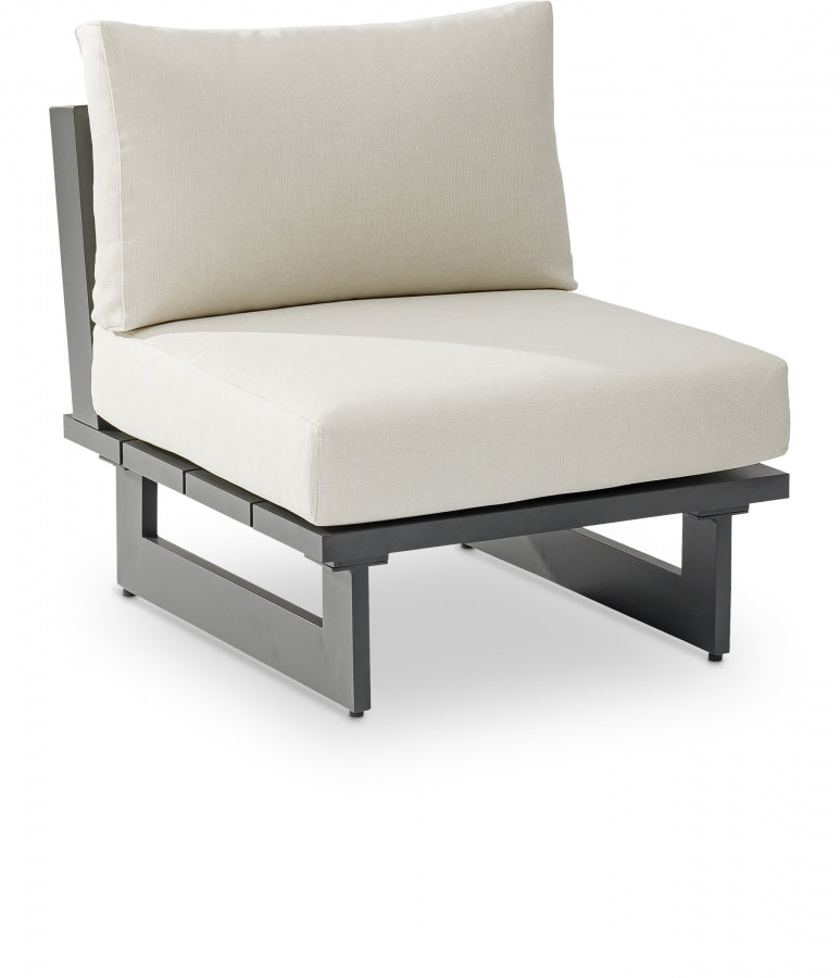 Maldives Cream Waterproof Fabric Outdoor Modular Accent Chair from Meridian - Luna Furniture