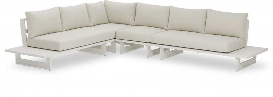 Maldives Cream Waterproof Fabric Outdoor Modular Sectional from Meridian - Luna Furniture