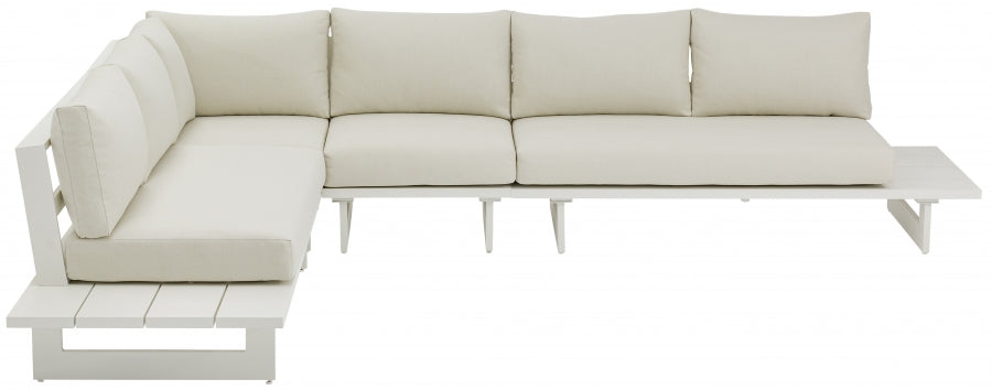 Maldives Cream Waterproof Fabric Outdoor Modular Sectional from Meridian - Luna Furniture