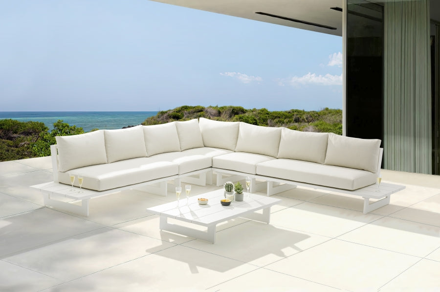 Maldives Cream Waterproof Fabric Outdoor Modular Sectional from Meridian - Luna Furniture