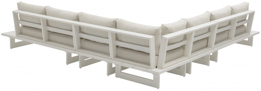 Maldives Cream Waterproof Fabric Outdoor Modular Sectional from Meridian - Luna Furniture