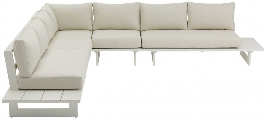 Maldives Cream Waterproof Fabric Outdoor Modular Sectional from Meridian - Luna Furniture