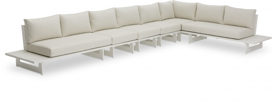 Maldives Cream Waterproof Fabric Outdoor Modular Sectional from Meridian - Luna Furniture