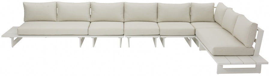 Maldives Cream Waterproof Fabric Outdoor Modular Sectional from Meridian - Luna Furniture