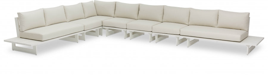 Maldives Cream Waterproof Fabric Outdoor Modular Sectional from Meridian - Luna Furniture