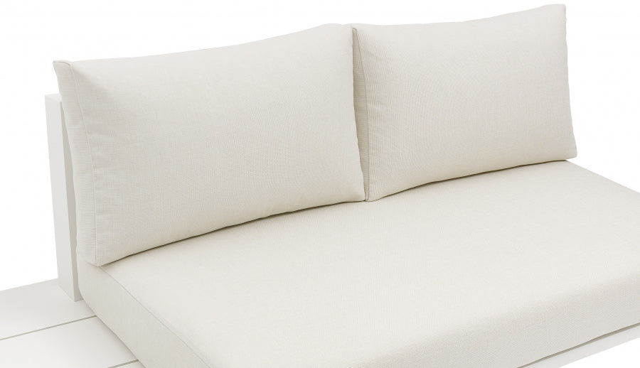 Maldives Cream Waterproof Fabric Outdoor Modular Sectional from Meridian - Luna Furniture