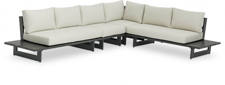 Maldives Cream Waterproof Fabric Outdoor Modular Sectional from Meridian - Luna Furniture