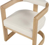 Manchester Cream Faux Leather Dining Chair from Meridian - Luna Furniture