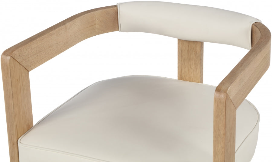 Manchester Cream Faux Leather Dining Chair from Meridian - Luna Furniture