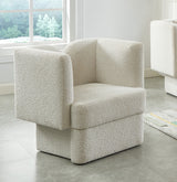 Marcel Cream Boucle Fabric Chair from Meridian - Luna Furniture