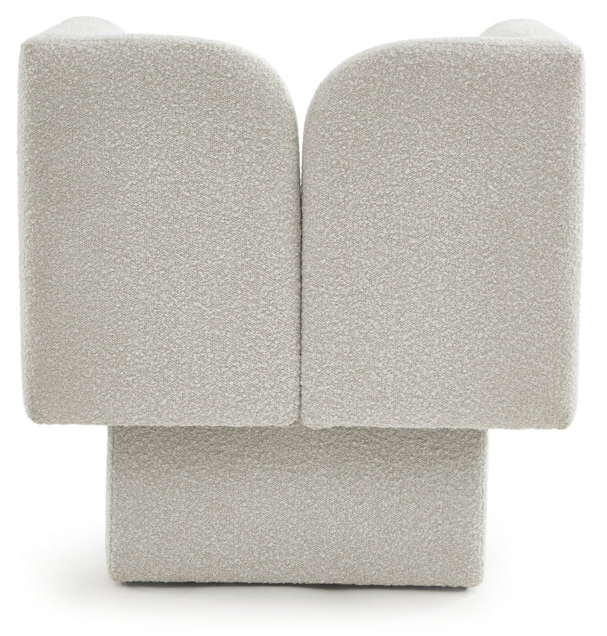 Marcel Cream Boucle Fabric Chair from Meridian - Luna Furniture