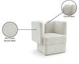 Marcel Cream Boucle Fabric Chair from Meridian - Luna Furniture