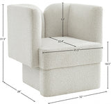 Marcel Cream Boucle Fabric Chair from Meridian - Luna Furniture