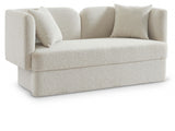 Marcel Cream Boucle Fabric Loveseat from Meridian - Luna Furniture