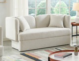 Marcel Cream Boucle Fabric Loveseat from Meridian - Luna Furniture