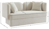 Marcel Cream Boucle Fabric Loveseat from Meridian - Luna Furniture