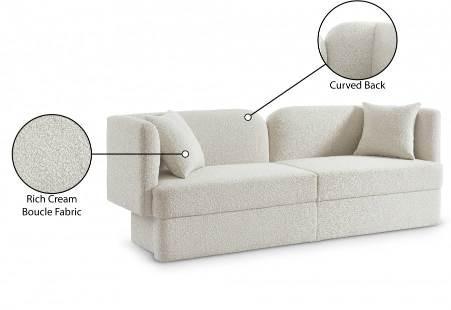 Marcel Cream Boucle Fabric Sofa from Meridian - Luna Furniture