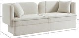 Marcel Cream Boucle Fabric Sofa from Meridian - Luna Furniture