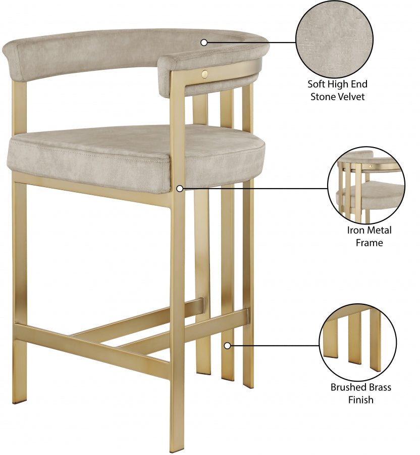 Marcello Cream Counter Stool from Meridian - Luna Furniture