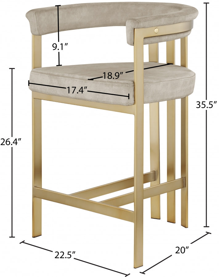 Marcello Cream Counter Stool from Meridian - Luna Furniture