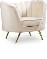 Margo Cream Velvet Chair from Meridian - Luna Furniture