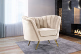 Margo Cream Velvet Chair from Meridian - Luna Furniture