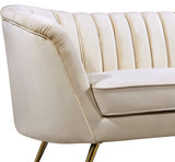 Margo Cream Velvet Chair from Meridian - Luna Furniture