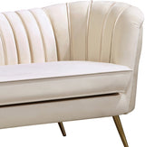 Margo Cream Velvet Chair from Meridian - Luna Furniture