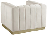 Marlon Cream Velvet Chair from Meridian - Luna Furniture